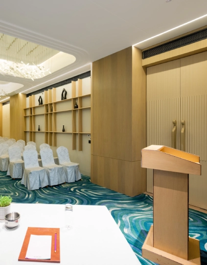Reserve Senate II Conference Room – Hotel with conference halls in Chandigarh Zirakpur Senate II conference hall at Orchid Hotel Chandigarh Zirakpur – modern corporate event venue in Chandigarh for seminars, training sessions and conferences