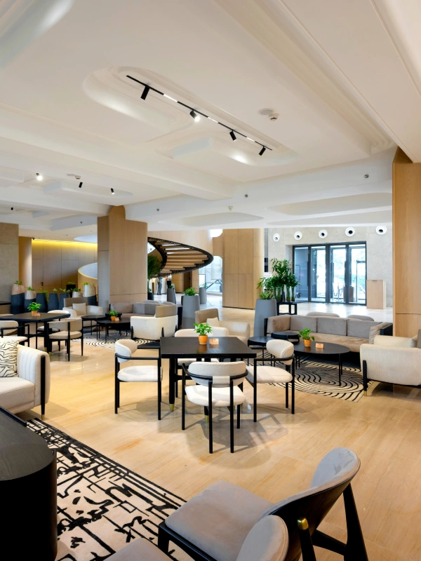 Elegant hotel lobby in Chandigarh – Orchid Hotel Zirakpur Hotel lobby at Orchid Hotel Chandigarh Zirakpur – elegant entrance of top hotel in Chandigarh