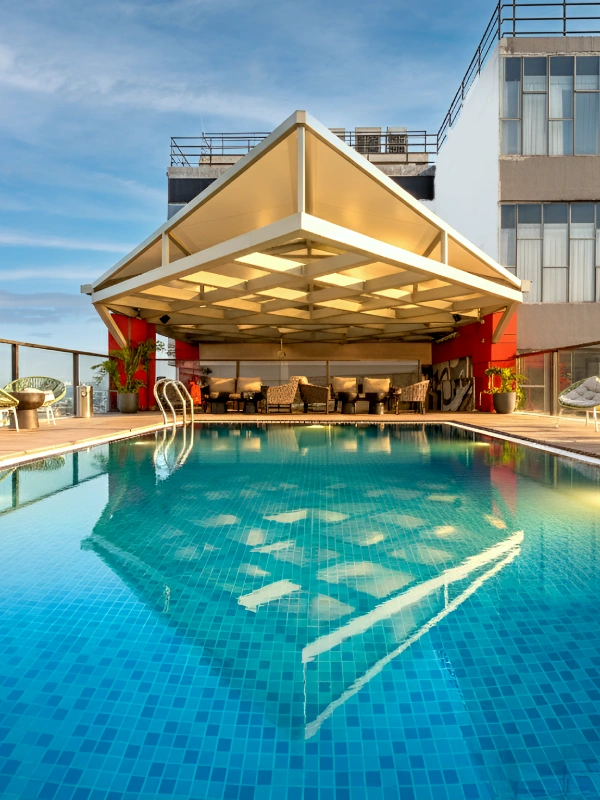 Rooftop dining in Chandigarh – Orchid Hotel Zirakpur Rooftop hotel view in Chandigarh at Orchid Hotel Zirakpur – scenic dining and city views