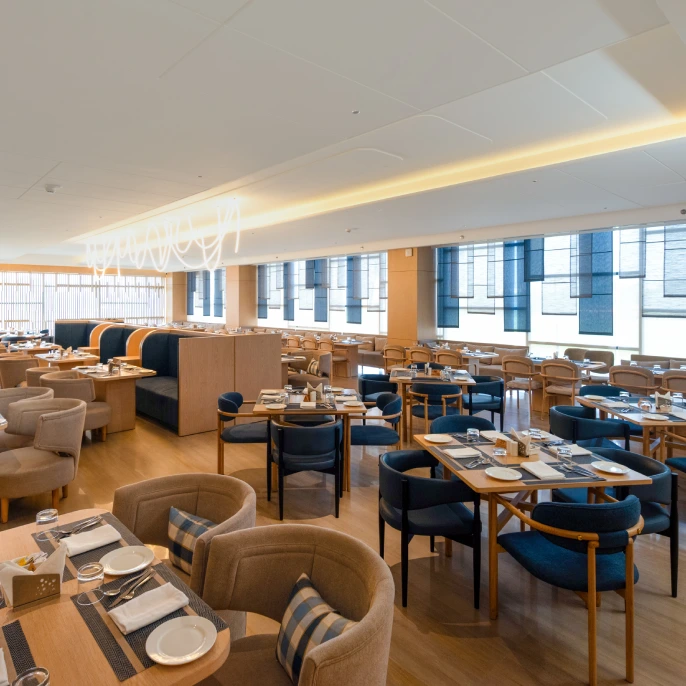 Boulevard restaurant at Orchid Hotel Chandigarh Zirakpur offering all day dining with multi cuisine menu – book table for buffet and fine dining