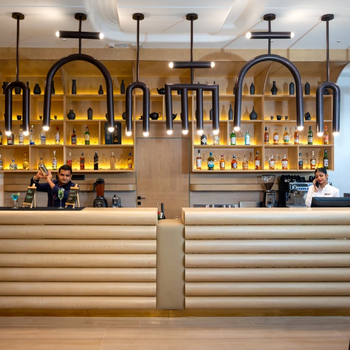 Lobby Lounge and Bar at Orchid Hotel Chandigarh Zirakpur with elegant seating for coffee, snacks and meetings – visit best lounge near Chandigarh