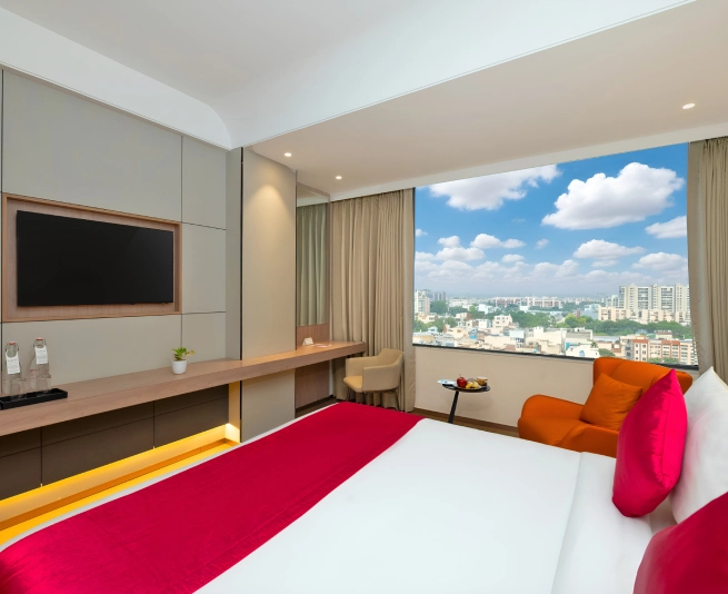 Deluxe Room at Orchid Hotel Chandigarh Zirakpur – spacious and affordable hotel rooms in Zirakpur Chandigarh for family and business stay