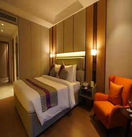 Club Room - Bed and Interior at Orchid Hotel Chandigarh