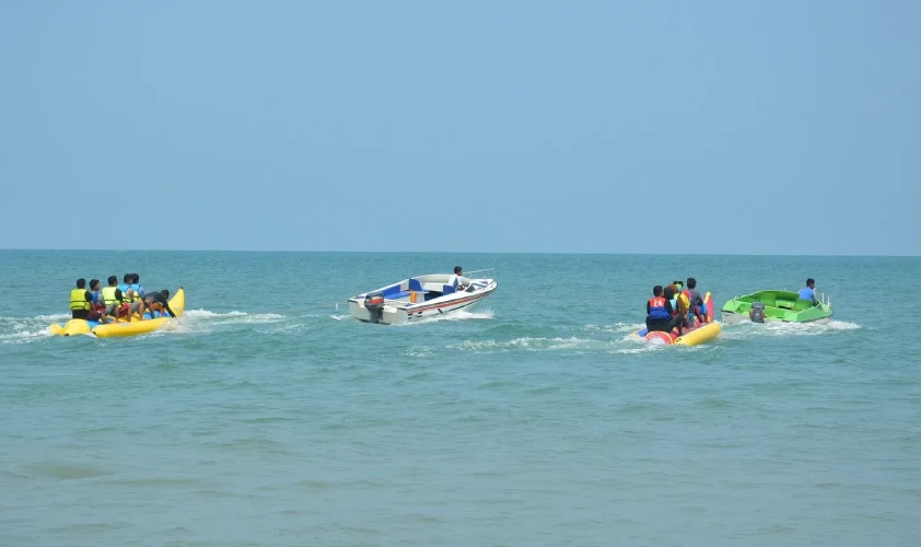 aerial view of a person parasailing