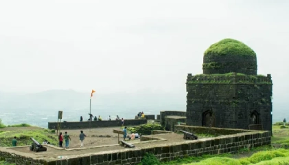 Lohagad Fort Trekking Destination Lonavala Lohagad Fort exterior view during trek in Lonavala