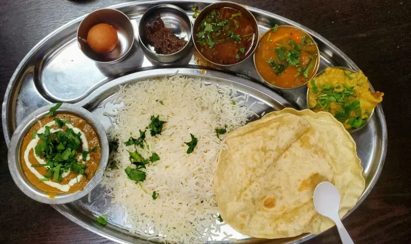 Authentic Himachali Food in Manali Traditional Himachali dish served in Manali