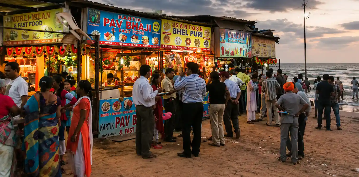 Stay Near Mumbai Airport and Explore Juhu Beach Street Food | The Orchid Hotel Mumbai Juhu Beach street food in Mumbai