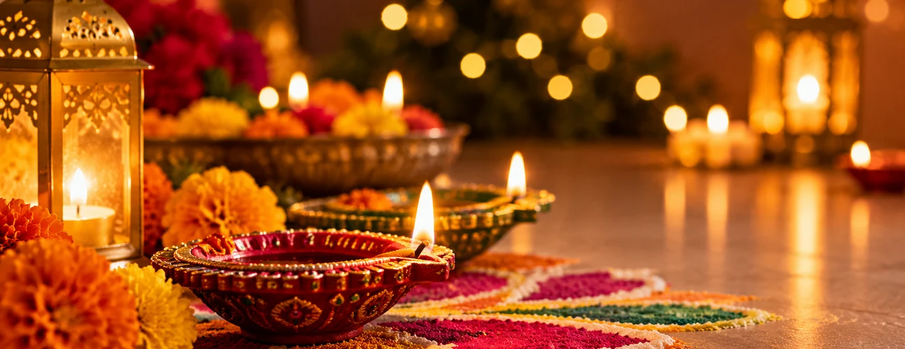 Plan a Diwali Getaway in Mumbai Diwali getaway in Mumbai with traditional festive diyas