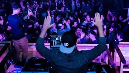 dj playing music at a party