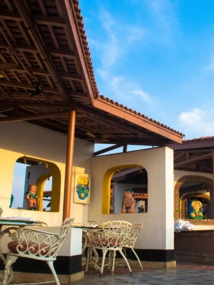 Interior view of palatial remains during daytime