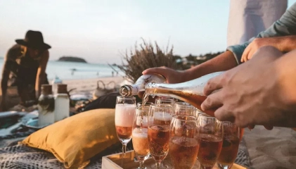 Couple watching a movie in a dimly lit room