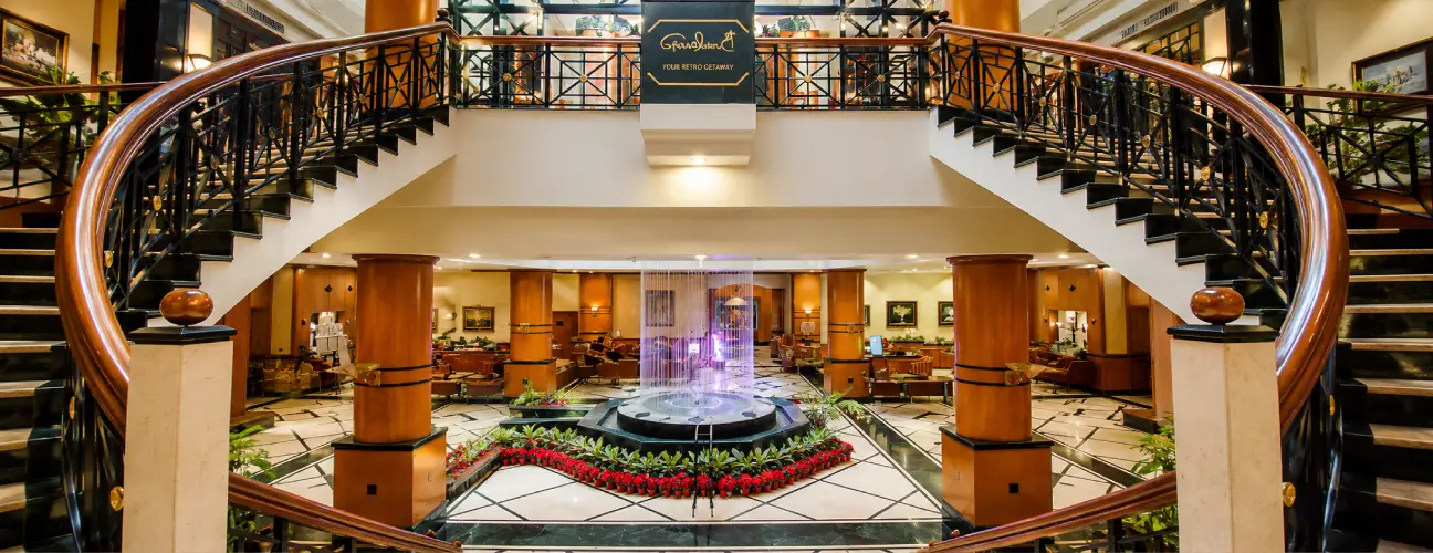 Sunday Brunch at The Orchid Hotel Vile Parle Near Mumbai Airport Grand hotel lobby and dining entrance at The Orchid Hotel Vile Parle Mumbai