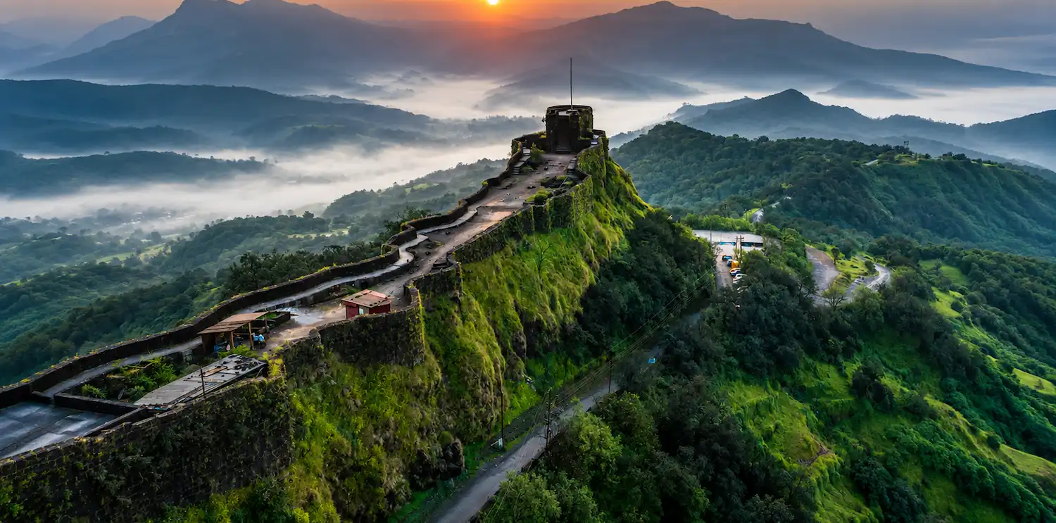Historic fort trekking experiences near Pune in the Sahyadri hills