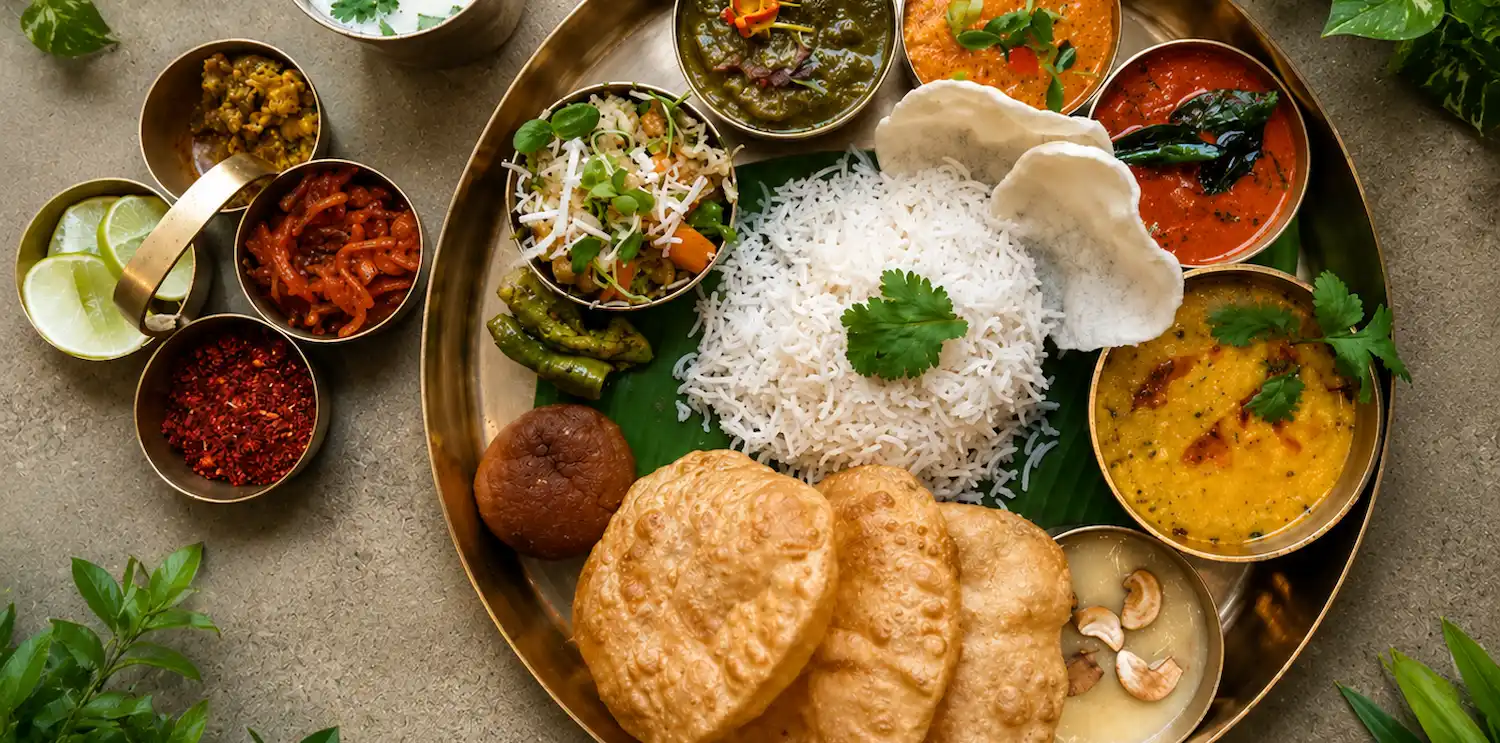 Maharashtrian thali, the local food of Pune