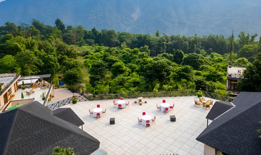 Outdoor wedding setup at Orchid Rishikesh – premier marriage hall in Rishikesh