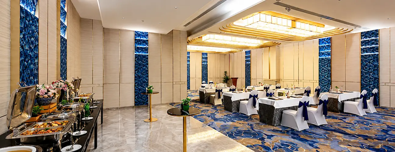 Wedding banquet setup at The Orchid Hotel Pune