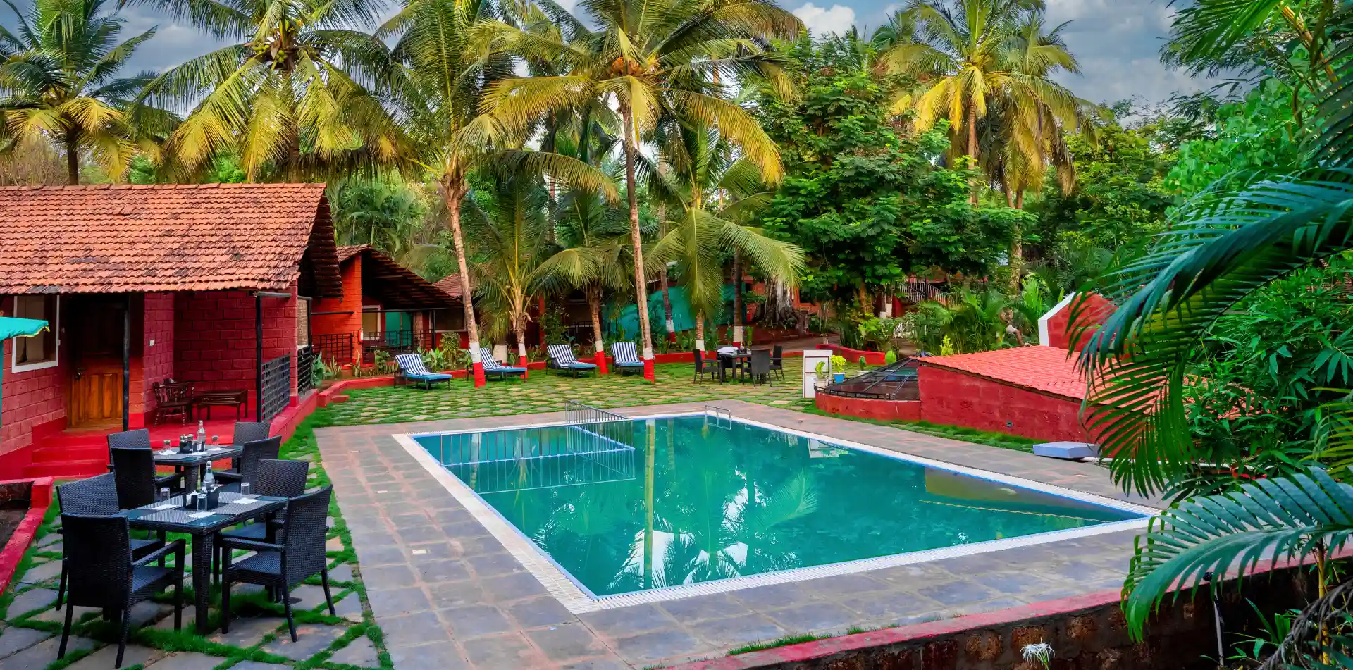 Beachfront resort view at Lotus Eco Beach Resort, Dapoli