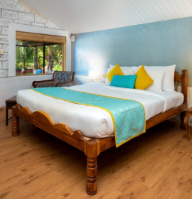 Interior of Konkan Villas showcasing luxurious amenities at Lotus Eco Beach Resort