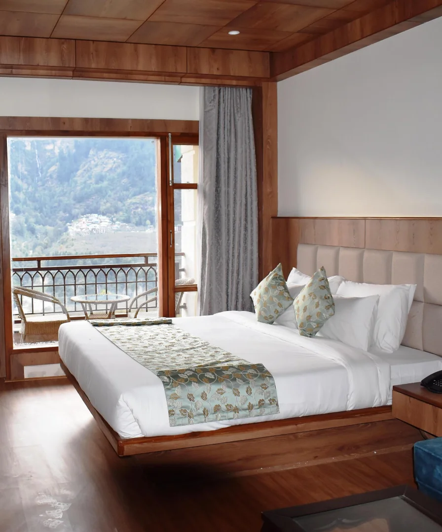 Club Room in Manali Hotel with Balcony and Scenic Valley View