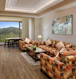 Spacious Living Area – Presidential Suite, Orchid Hotel Manali