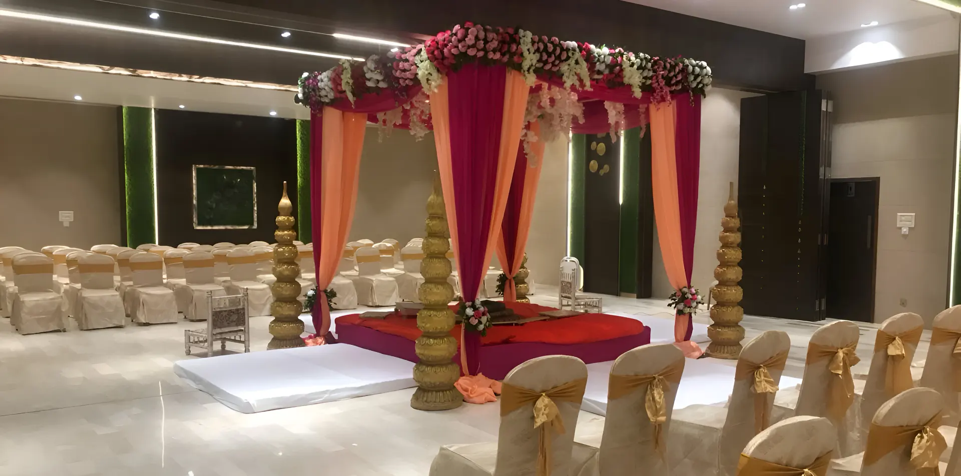 Elegant wedding venue interiors of The Orchid Hotel Panchgani