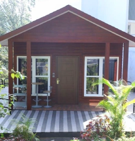 Forest Tent outdoor view at Orchid Hotel Panchgani with panoramic Sahyadri valley views