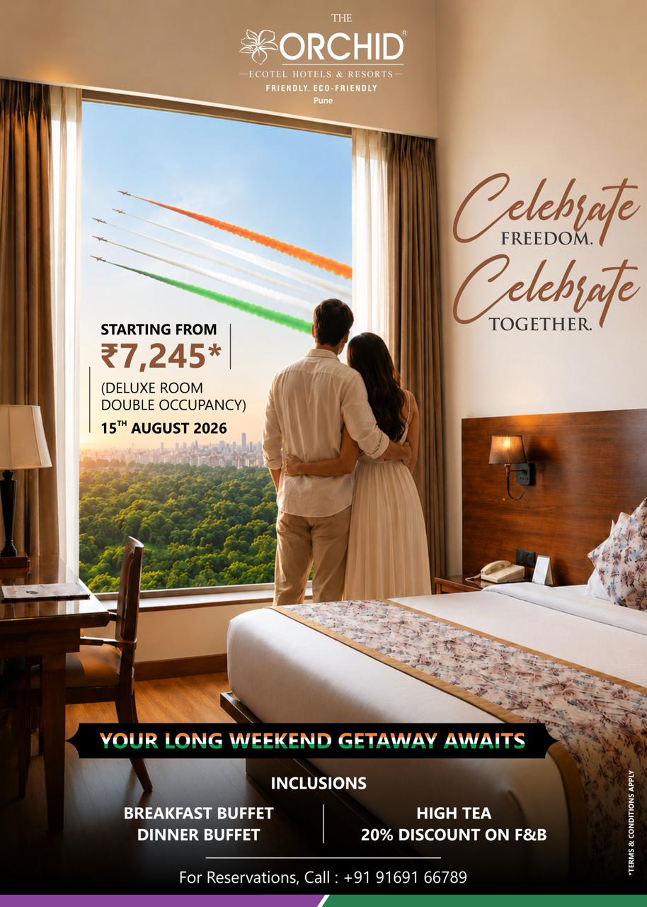 Independence Day Staycation – Orchid Pune Independence Day Staycation at The Orchid Hotel Pune – Deluxe Room with meals and discounts