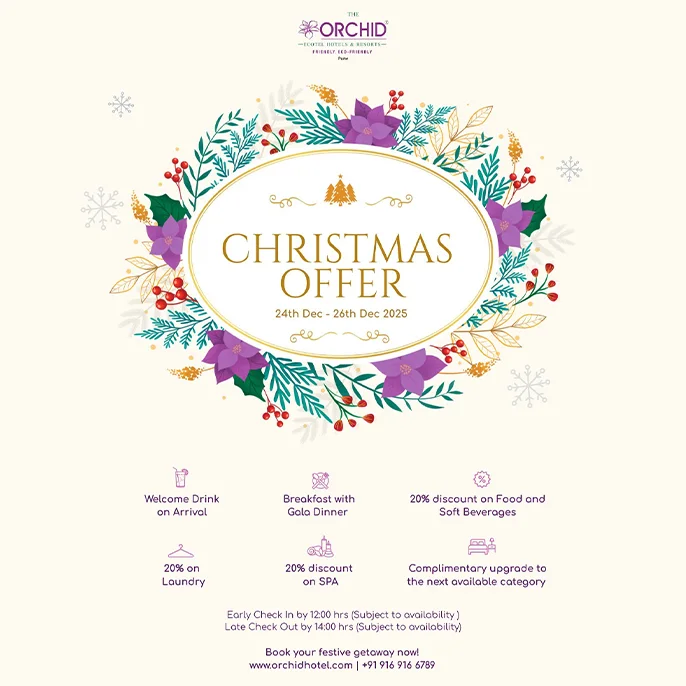 Luxury Christmas Hotel Package in Pune – Gala Dinner & Festive Stay at The Orchid