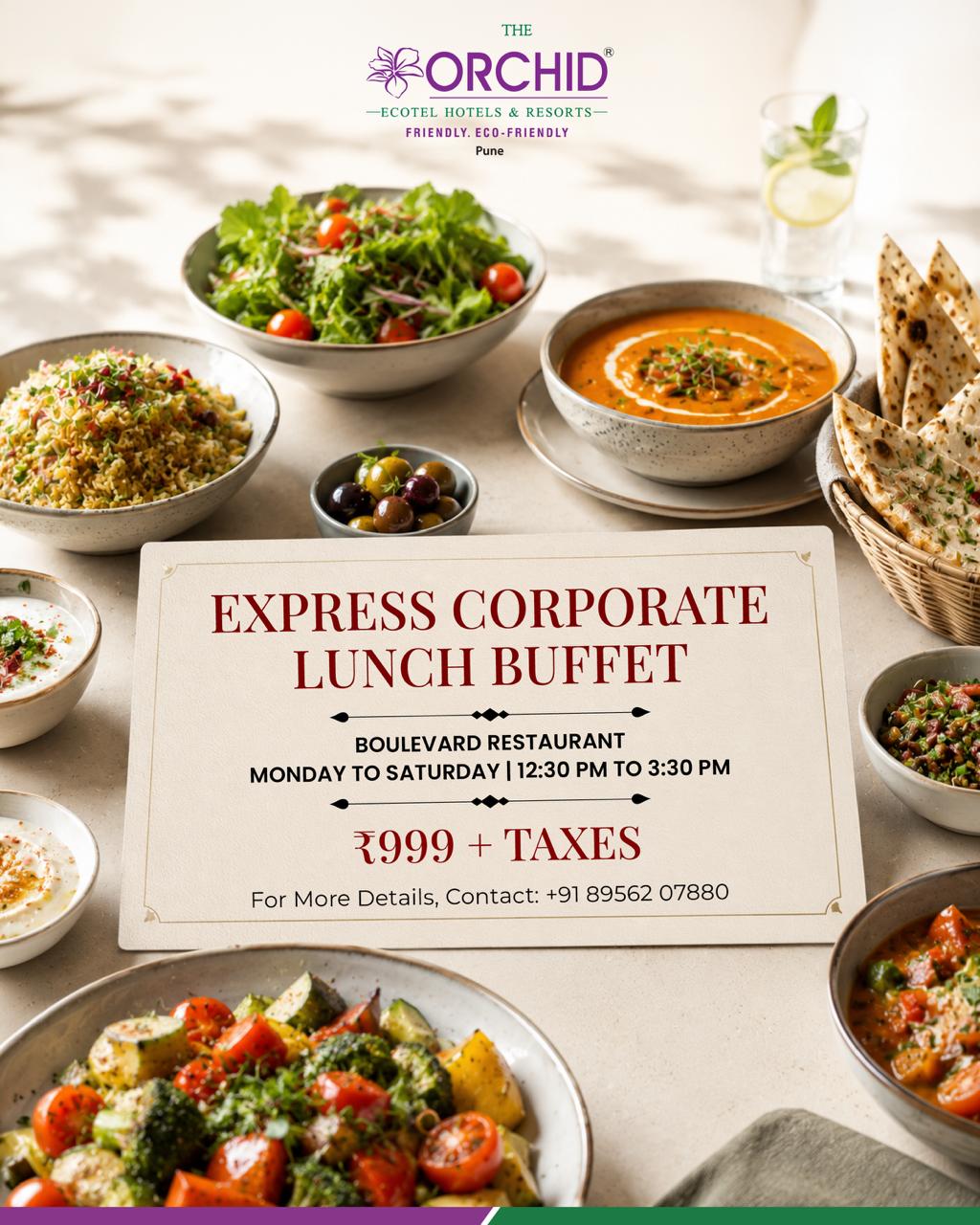 Corporate Lunch Buffet – Orchid Pune Express Corporate Lunch Buffet at Boulevard Restaurant