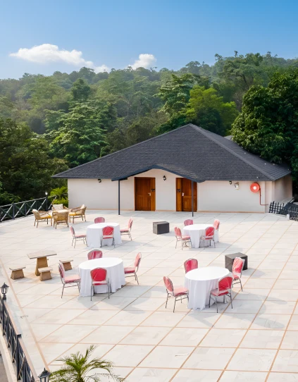 Spacious layout of Kauthik Banquet Hall at Orchid Rishivan Rishikesh, perfect for small and large weddings, corporate conferences, and events in Rishikesh