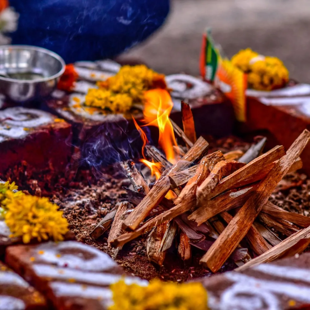 Havan Kund for Pooja at Orchid Rishivan Rishikesh hotel