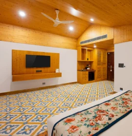 Comfortable Rishikesh Stay Near Atali | Orchid Van Rekha Room Modern hotel accommodation in Rishikesh for couples and families