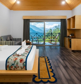 Comfortable Rishikesh Stay Near Atali | Orchid Van Rekha Room Modern hotel accommodation in Rishikesh for couples and families
