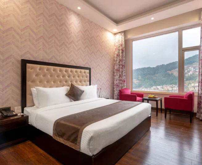 Valley view room at Shimla hotel near Mall Road