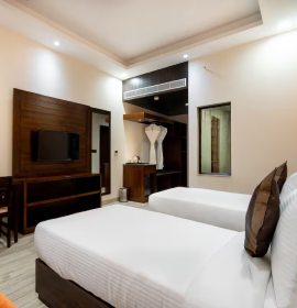 Mountain view from the Deluxe Twin Room