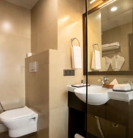 Elegant interiors of Premier Valley View Room in Shimla