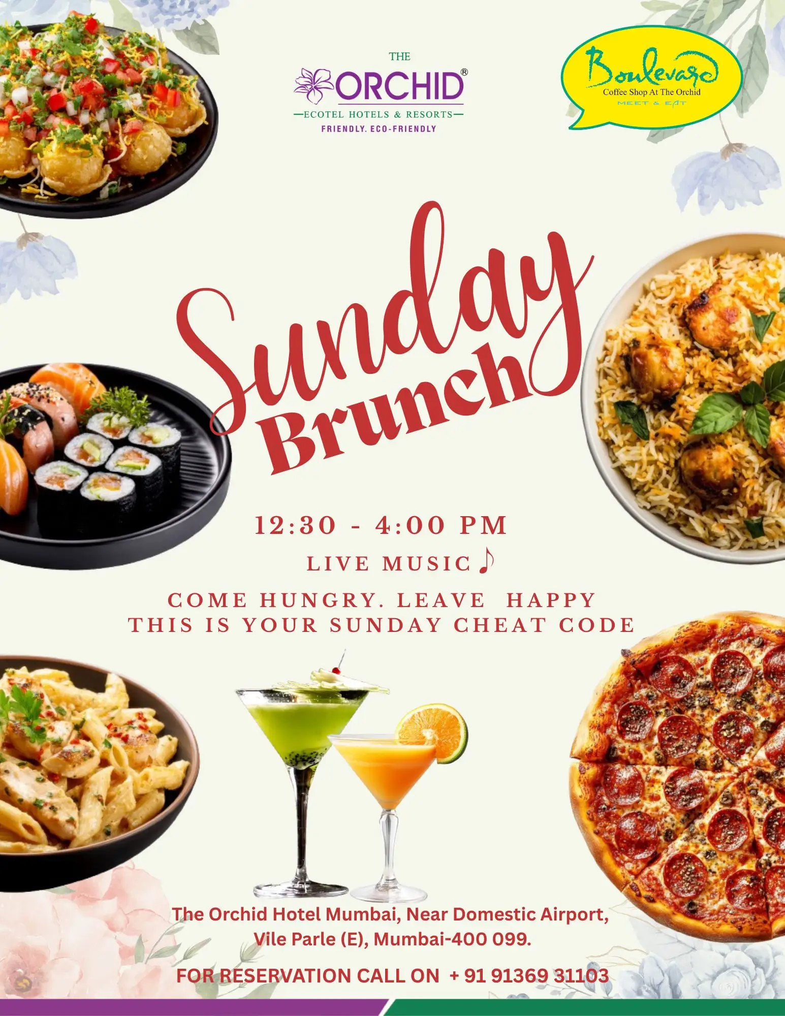 Book Sunday Brunch Offer at Orchid Hotel Mumbai